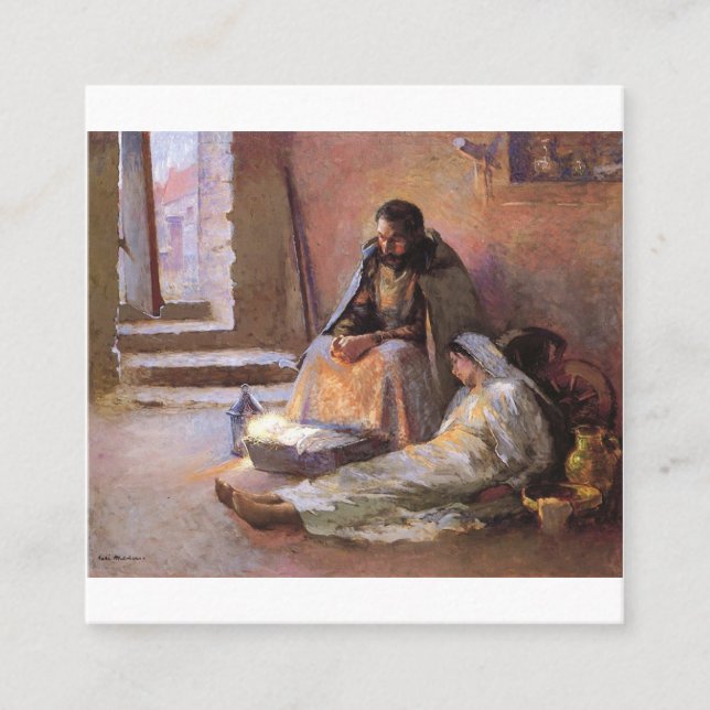 Carte De Visite Carré La Nativité De Gari Melchers (Devant)