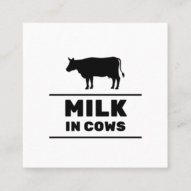Carte De Visite Carré Lait dans les vaches (Devant)