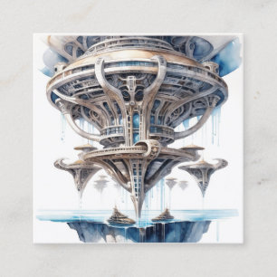 Carte De Visite Carré L'architecture alien de haut en bas est un type d'