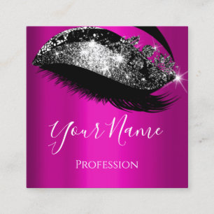 Carte De Visite Carré Lashes Extension Maquillage Artiste Pink Silver Vi