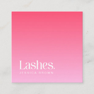 Carte De Visite Carré Lashes Moderne Minimaliste Élégant rose