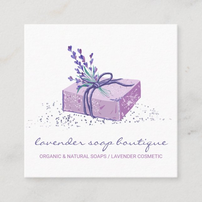 Carte De Visite Carré Lavande Soap Purple Bain Cosmétique (Devant)