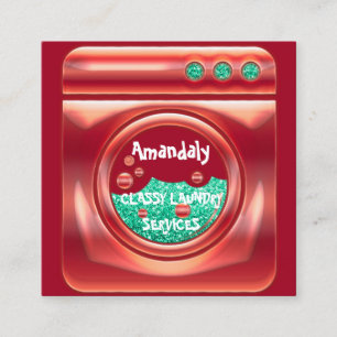 Carte De Visite Carré Lave-linge Lave-linge Nettoyage à domicile Code Q