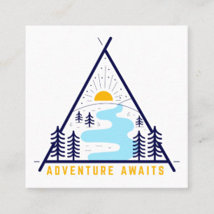 Carte De Visite Carré L'aventure du camping vous attend