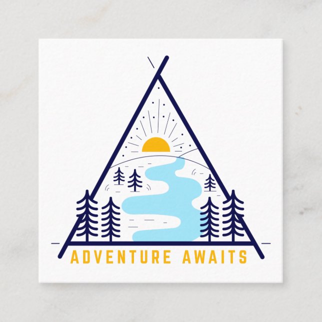 Carte De Visite Carré L'aventure du camping vous attend (Devant)