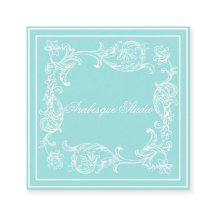 Lavish Scroll et Frame Aqua et Blanc Décor