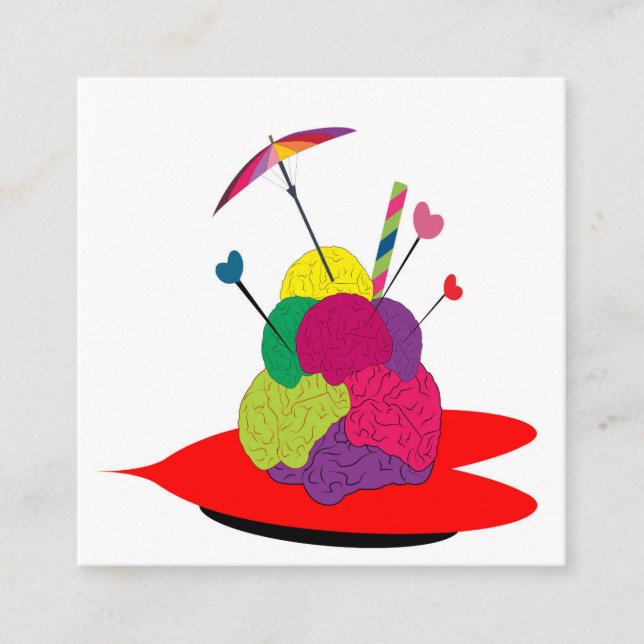 Carte De Visite Carré le cri perçant de glace de cerveau (Devant)