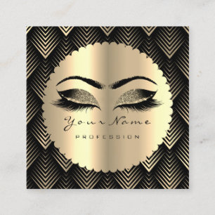 Carte De Visite Carré Le maquilleur de parties scintillantes de noir
