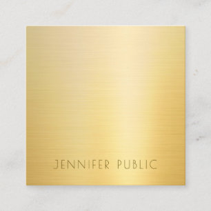 Carte De Visite Carré Le minimaliste moderne Faux Gold Elite Modèle Lux