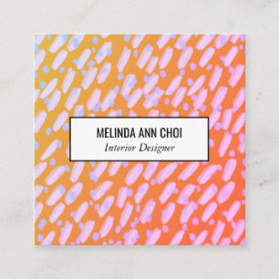 Carte De Visite Carré Le résumé peint pointille le colorfu tropical de