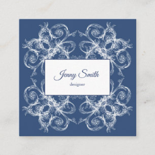 Carte De Visite Carré Le rétro baroque floral