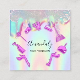 Carte De Visite Carré Lecteurs holographiques du logo du service de nett