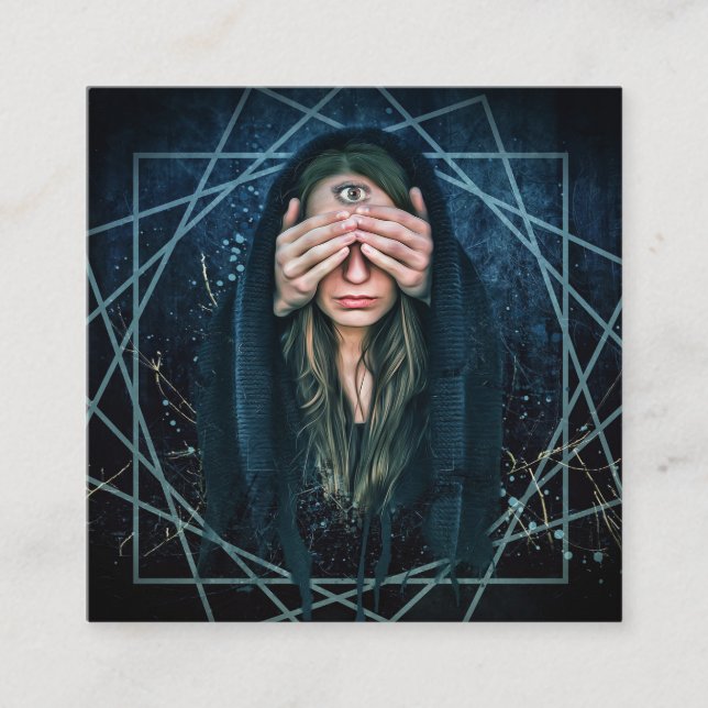 Carte De Visite Carré Lectures moyennes de Tarot Troisième oeil (Devant)