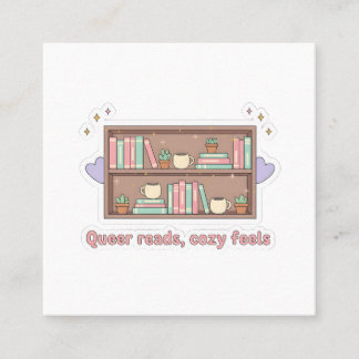 Carte De Visite Carré Lectures queer et ambiance cosy –esthétique de lec