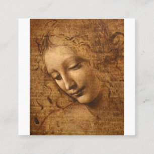 Carte De Visite Carré Leonardo Da Vinci Chef D'Une Femme
