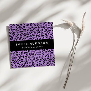 Carte De Visite Carré Leopard Print, Léopard Spots, Purple Leopard