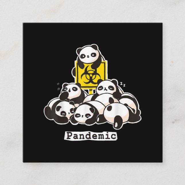 Carte De Visite Carré Les amateurs de panda | Panda mignonne Pandny (Devant)