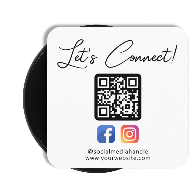 Carte De Visite Carré Les Médias Sociaux Connectez-Vous Avec Nous Person (Créateur téléchargé)