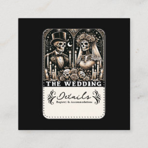 Carte De Visite Carré LES SQUELETTES DE TAROT DE MARIAGE Mariée & Marié