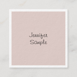 Carte De Visite Carré Libre-main Script Graceful Design Luxe Unique