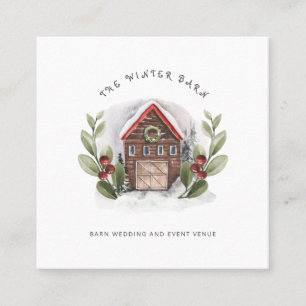 Carte De Visite Carré Lieu de l'événement Mariage de Noël de Noël d'hive