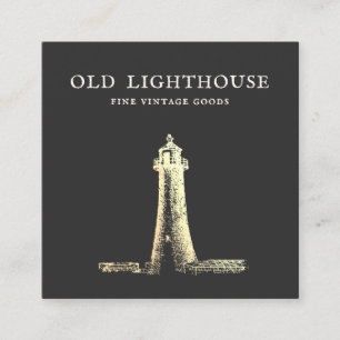 Carte de visite Carré Lighthouse Gold Etching