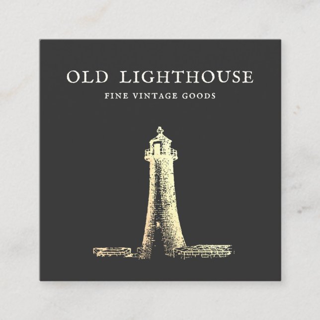Carte de visite Carré Lighthouse Gold Etching (Devant)