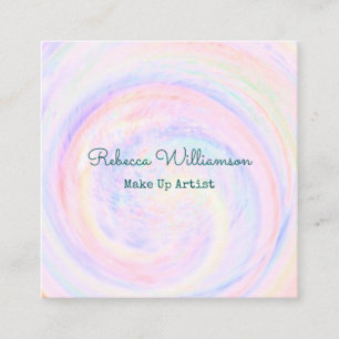 Carte De Visite Carré Lilac Pink Pastel Swirl Make Up Artiste