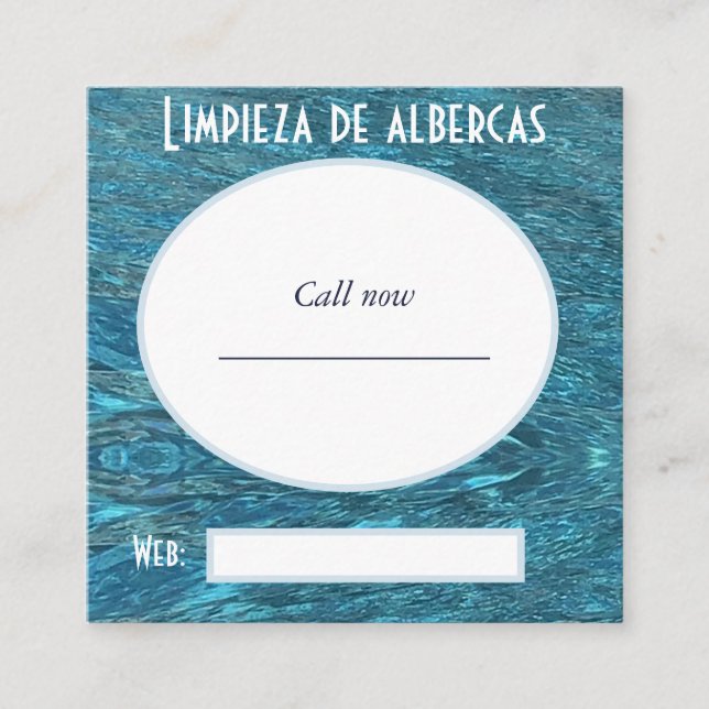 Carte De Visite Carré limpiezas de albercas (Devant)
