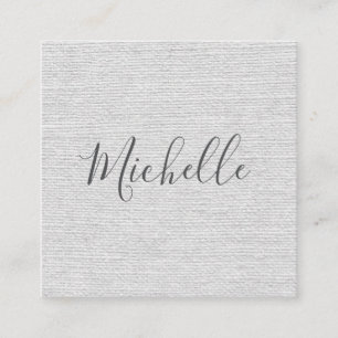 Carte De Visite Carré Linge gris clair minimaliste féminin