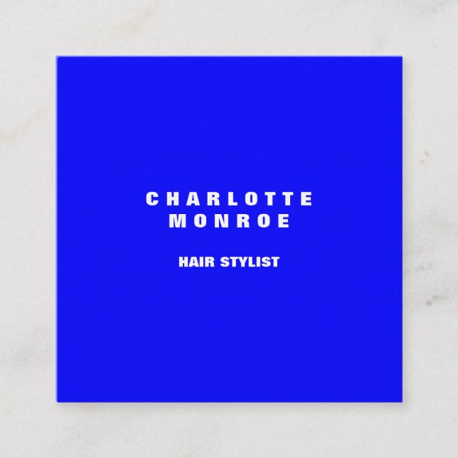 Carte De Visite Carré Linge moderne minimaliste professionnel bleu éléga (Devant)