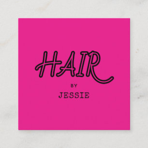 Carte De Visite Carré Liste minimaliste des cheveux Carré rose Carte de