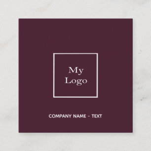 Carte De Visite Carré Logo Bourgogne code QR élégant