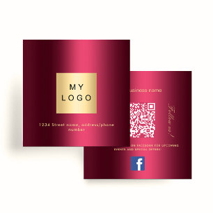 Carte De Visite Carré Logo bourguignon Code QR Facebook Suivez-nous