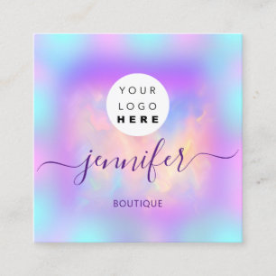Carte De Visite Carré Logo Boutique Boutique Parties scintillant Drives 