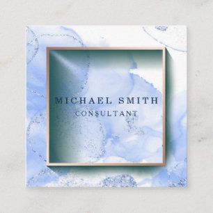 Carte De Visite Carré Logo de code QR moderne personnalisé minimaliste