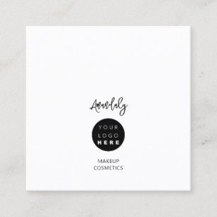 Carte De Visite Carré Logo de code QR Noir Blanc Minimalisme Élégant