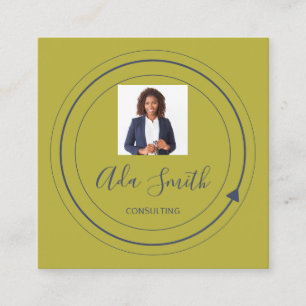 Carte De Visite Carré Logo de code QR personnalisé Photo ConsultingMusta