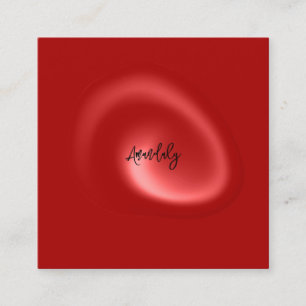 Carte De Visite Carré Logo de code QR Rouge Abstrait minimalisme moderne