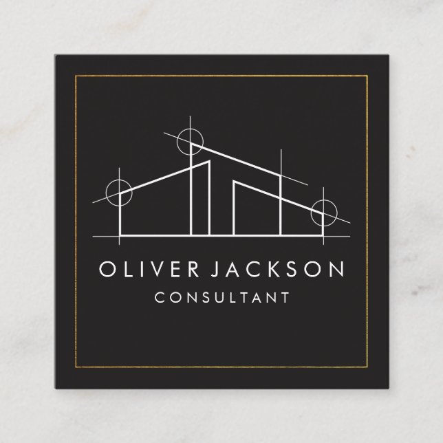 Carte De Visite Carré Logo de Home Architect (Devant)