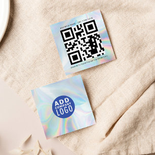 Carte De Visite Carré Logo de l'entreprise et code QR do-it-yourself hol