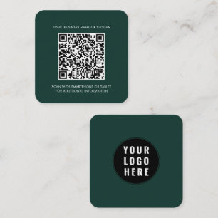 Carte De Visite Carré Logo de l'entreprise et QR Code Moderne