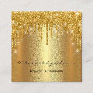 Carte De Visite Carré Logo de l'événement Gold Spark Makeup Artist