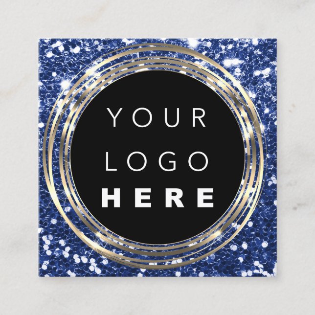 Carte De Visite Carré Logo de QRCode Parties scintillant en ligne d'imag (Devant)