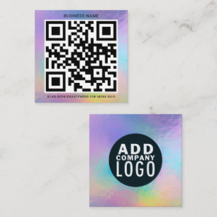 Carte De Visite Carré Logo d'entreprise moderne avec code QR