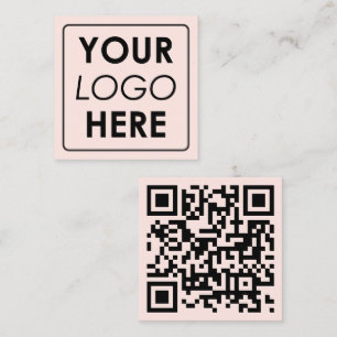 Carte De Visite Carré Logo d'entreprise QR Code moderne minimaliste