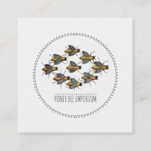 Carte De Visite Carré Logo des abeilles miel apiculteur