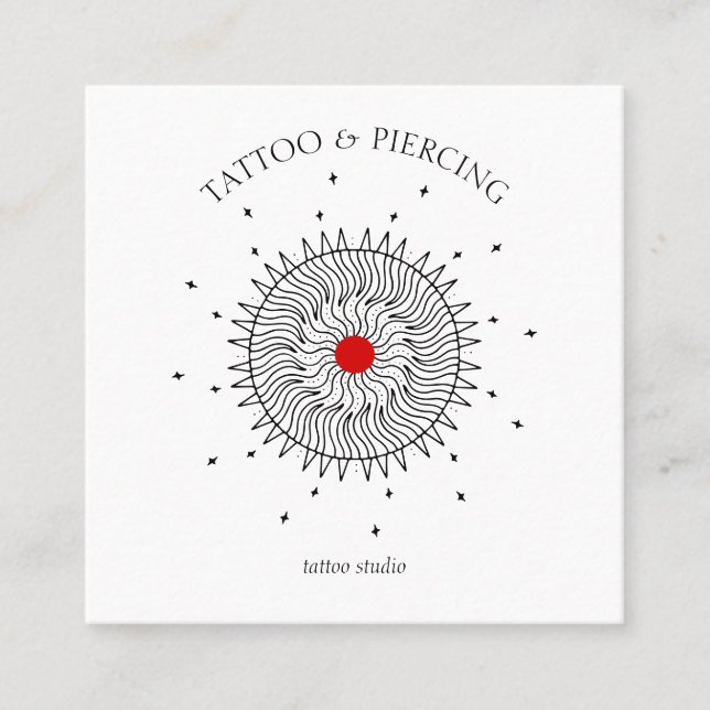Carte De Visite Carré Logo du Studio de Tatouage et de Piercing Celestia (Devant)
