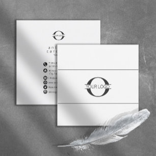 Carte De Visite Carré Logo et icônes de médias sociaux noir/blanc ID810 