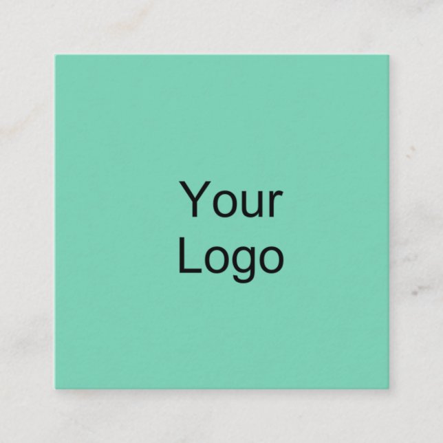 Carte De Visite Carré Logo fait sur commande, vert de Seafoam (Devant)